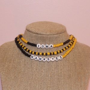 Iowa Hawkeyes Seed Bead Choker Necklace Set